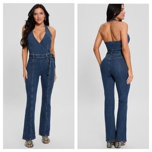 Eco Claire Denim Halter Jumpsuit